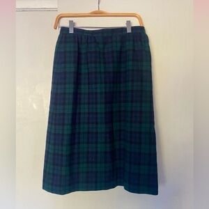 Pendleton Green and Blue A-Line Plaid Skirt
